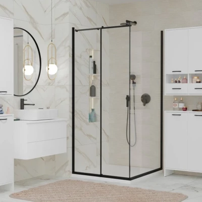 Schmaler Badezimmerschrank LUCENZA - weiß
