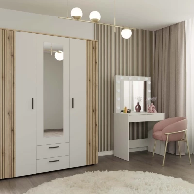 Kleiderschrank 150 cm mit Spiegel DORIEN - Kaschmir