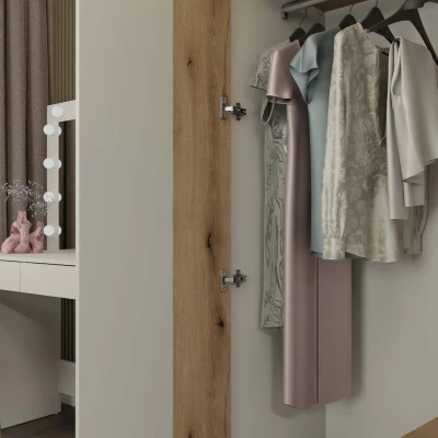 Kleiderschrank 150 cm mit Spiegel DORIEN - Kaschmir