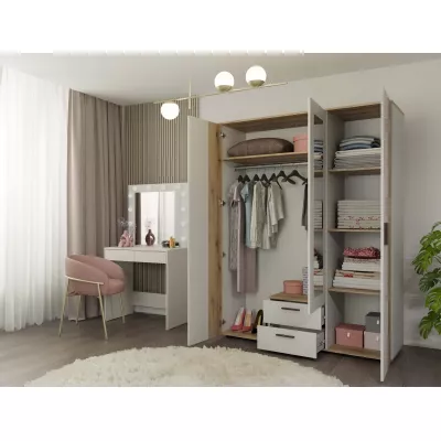 Kleiderschrank 150 cm mit Spiegel DORIEN - Kaschmir