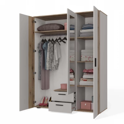 Kleiderschrank 150 cm mit Spiegel DORIEN - Kaschmir