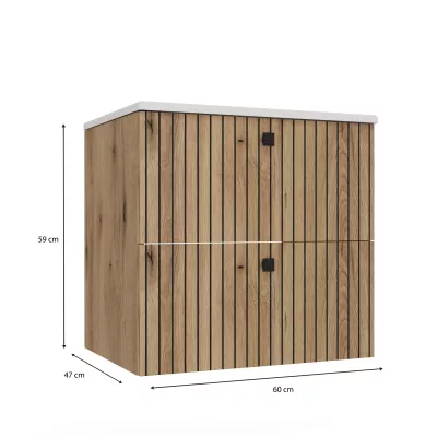 Badezimmerschrank unter dem Waschbecken VIRELLA - Eiche + GRATIS Waschbecken