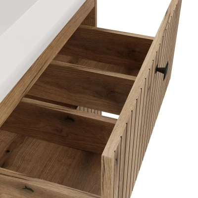 Badezimmerschrank unter dem Waschbecken VIRELLA - Eiche + GRATIS Waschbecken