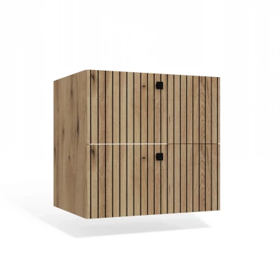 Schmaler Badezimmerschrank unter dem Waschbecken VIRELLA - Eiche