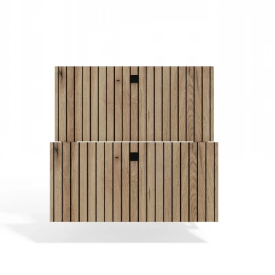 Schmaler Badezimmerschrank unter dem Waschbecken VIRELLA - Eiche