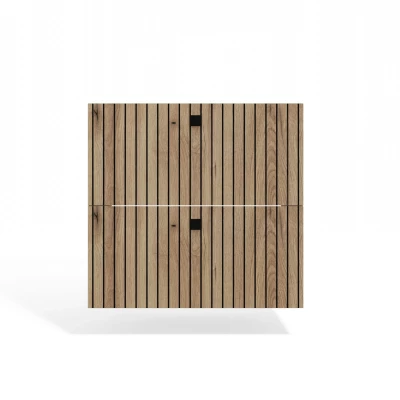 Schmaler Badezimmerschrank unter dem Waschbecken VIRELLA - Eiche