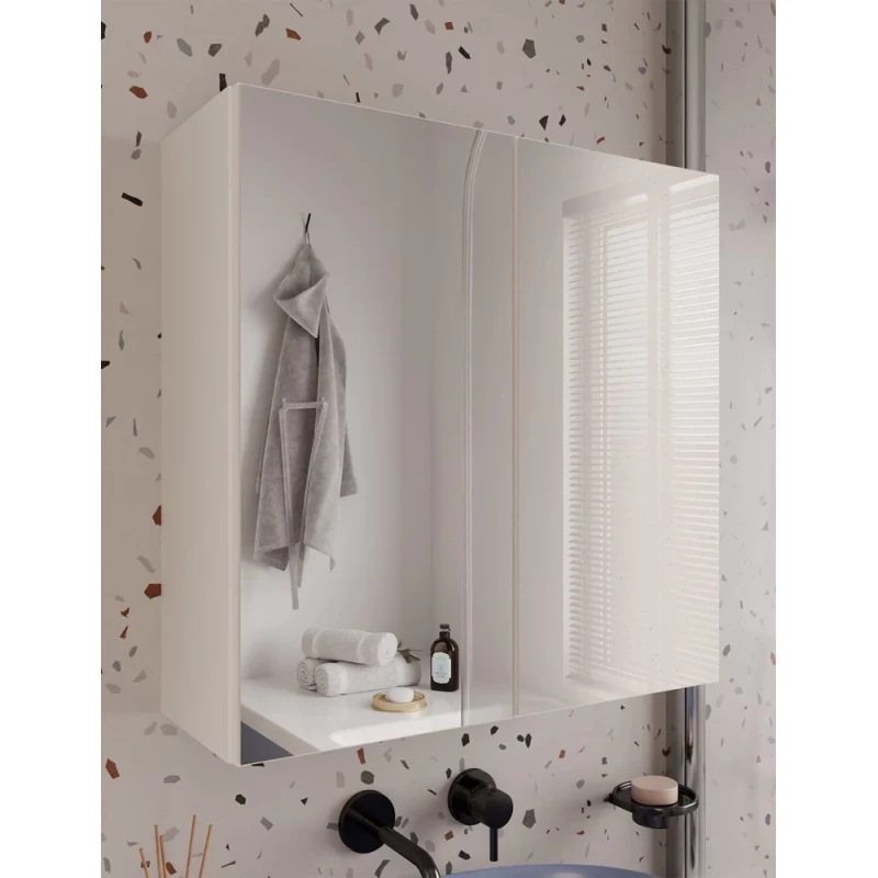 Badezimmerschrank mit Spiegel MARGO - Kaschmir