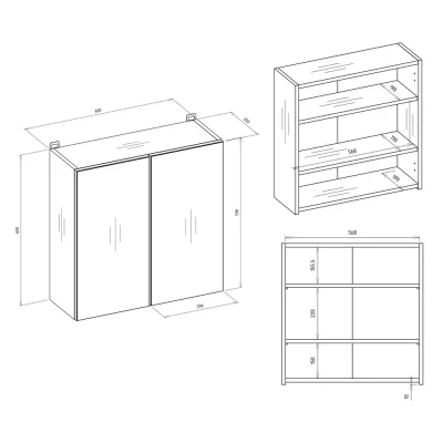Badezimmerschrank mit Spiegel MARGO - Kaschmir