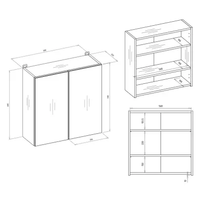 Badezimmerschrank mit Spiegel MARGO - Kaschmir