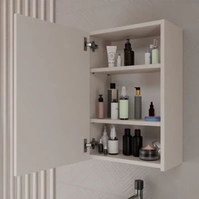 Schmaler Badezimmerschrank mit Spiegel MARGO - Kaschmir