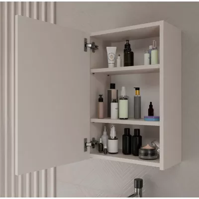 Schmaler Badezimmerschrank mit Spiegel MARGO - Kaschmir