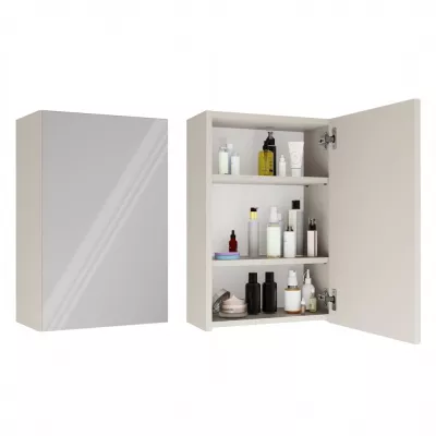 Schmaler Badezimmerschrank mit Spiegel MARGO - Kaschmir