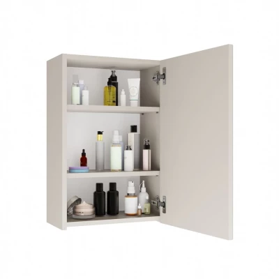 Schmaler Badezimmerschrank mit Spiegel MARGO - Kaschmir