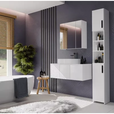Badezimmerschrank mit Spiegel MARGO - weiß