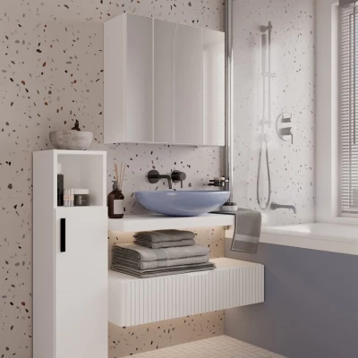 Badezimmerschrank mit Spiegel MARGO - weiß