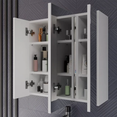 Badezimmerschrank mit Spiegel MARGO - weiß