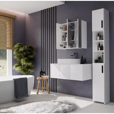 Badezimmerschrank mit Spiegel MARGO - weiß