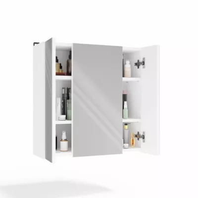 Badezimmerschrank mit Spiegel MARGO - weiß
