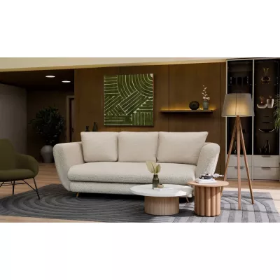 ZENO Dreisitzer-Schlafsofa – beige / goldene Beine
