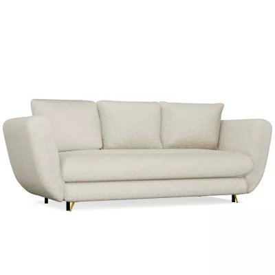 ZENO Dreisitzer-Schlafsofa – beige / goldene Beine