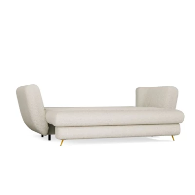ZENO Dreisitzer-Schlafsofa – beige / goldene Beine
