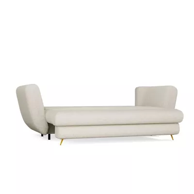 ZENO Dreisitzer-Schlafsofa – beige / goldene Beine