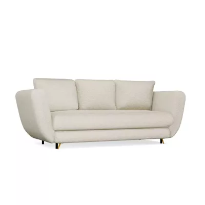 ZENO Dreisitzer-Schlafsofa – beige / goldene Beine