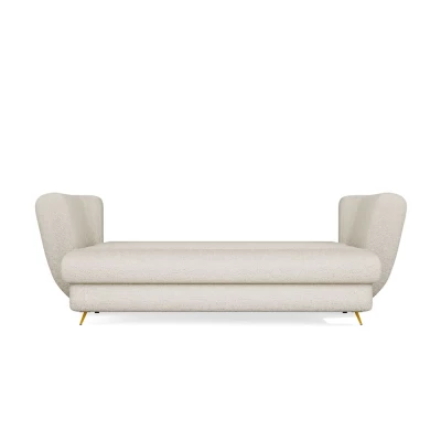 ZENO Dreisitzer-Schlafsofa – beige / goldene Beine