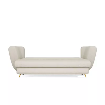 ZENO Dreisitzer-Schlafsofa – beige / goldene Beine