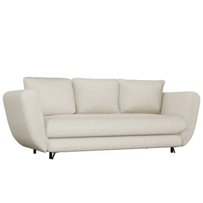 Dreisitzer-Schlafsofa ZENO – beige / schwarze Beine