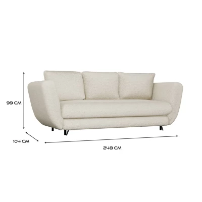 Dreisitzer-Schlafsofa ZENO – beige / schwarze Beine