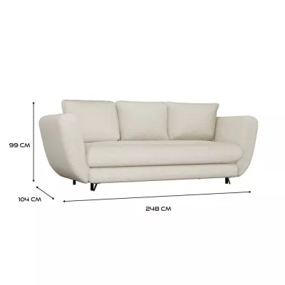 Dreisitzer-Schlafsofa ZENO – beige / schwarze Beine