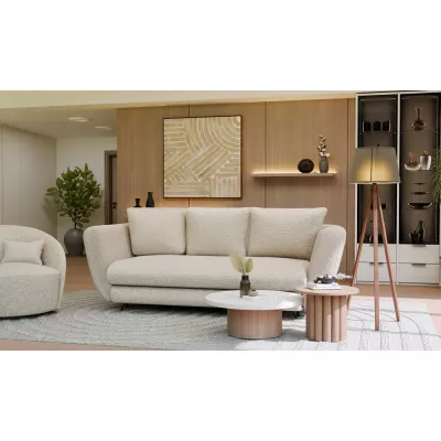 Dreisitzer-Schlafsofa ZENO – beige / schwarze Beine