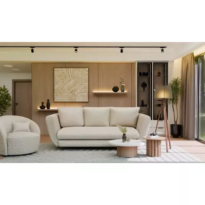 Dreisitzer-Schlafsofa ZENO – beige / schwarze Beine