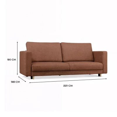 Dreisitzer-Schlafsofa DELVO - braun