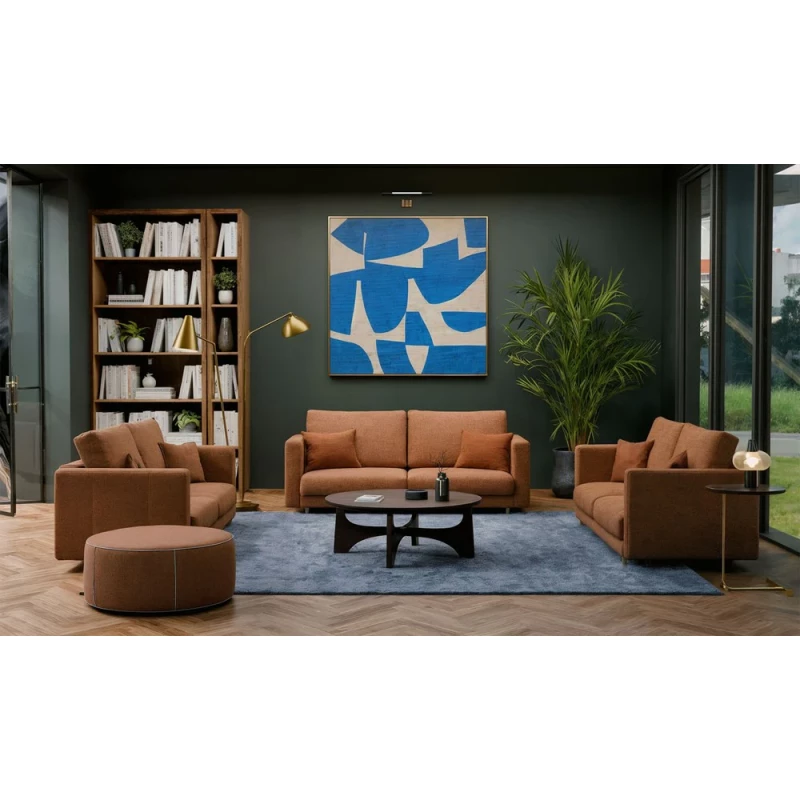 Dreisitzer-Schlafsofa DELVO - braun