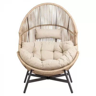Rattan-Gartenstuhl FJORA - beige