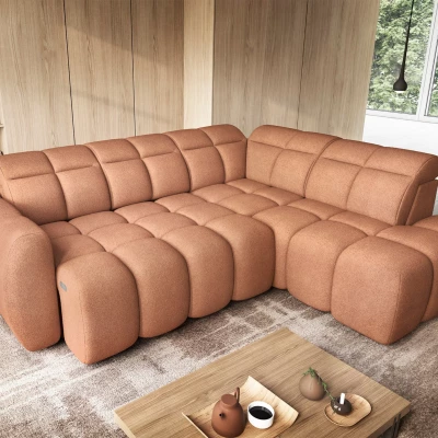 Designer-Ecksofa SAOIRSE – orange, rechte Ecke