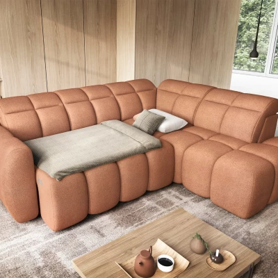 Designer-Ecksofa SAOIRSE – orange, rechte Ecke