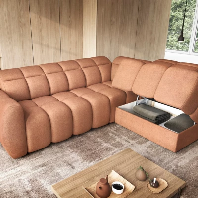 Designer-Ecksofa SAOIRSE – orange, rechte Ecke