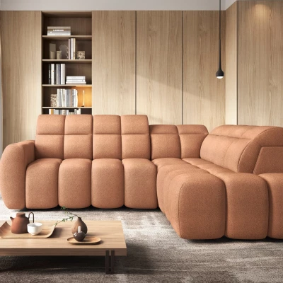 Designer-Ecksofa SAOIRSE – orange, rechte Ecke