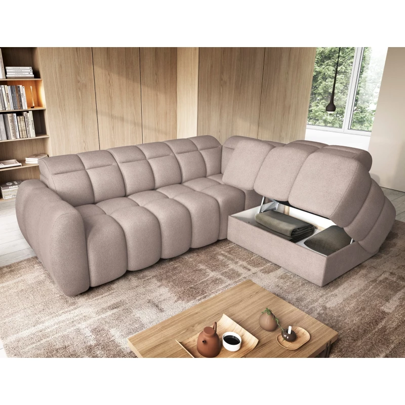 Designer-Ecksofa SAOIRSE – beige, rechte Ecke