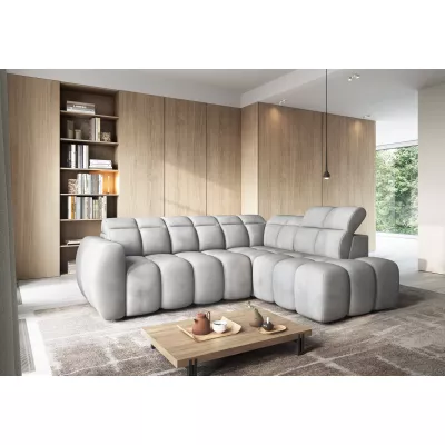Designer-Ecksofa SAOIRSE – hellgrau, rechte Ecke