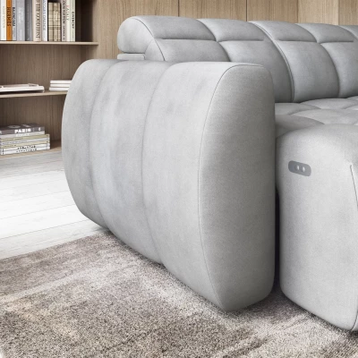 Designer-Ecksofa SAOIRSE – hellgrau, rechte Ecke