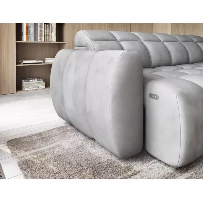 Designer-Ecksofa SAOIRSE – hellgrau, rechte Ecke