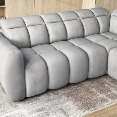 Designer-Ecksofa SAOIRSE – hellgrau, rechte Ecke
