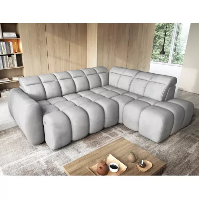 Designer-Ecksofa SAOIRSE – hellgrau, rechte Ecke