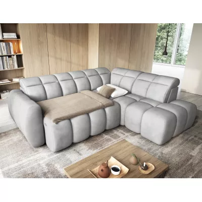 Designer-Ecksofa SAOIRSE – hellgrau, rechte Ecke