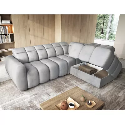 Designer-Ecksofa SAOIRSE – hellgrau, rechte Ecke