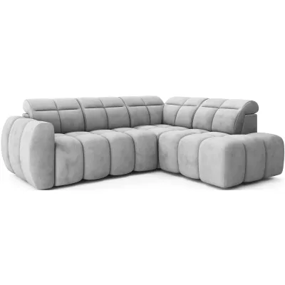 Designer-Ecksofa SAOIRSE – hellgrau, rechte Ecke